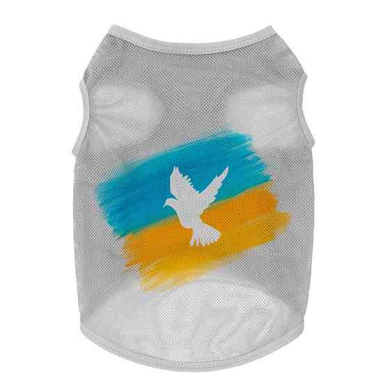 Майка для собак WAUDOG Clothes малюнок "Флаг", сітка, L, B 42-45 см, C 28-31 см сірий Вінниця