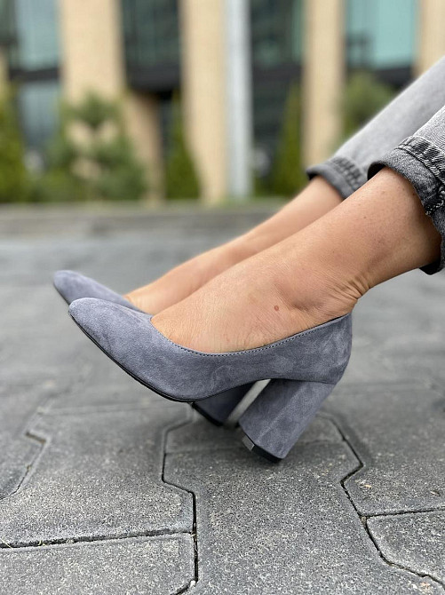 Nivelle Туфлі жіночі NIVELLE сірі натуральна замша каблук 9 см 35-40 (1592/8051-8045) Коломия - фото 9