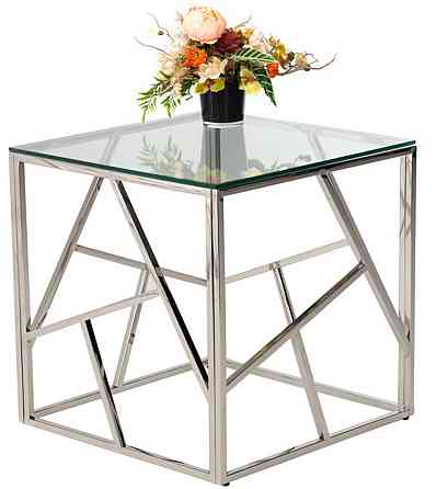 Журнальний столик ESCADA B прозорий/срібний 55X55 Київ