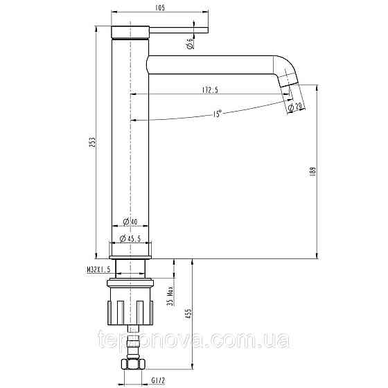 Смеситель для умывальника TOPAZ LOFT TLF 32203-H75-C Черновцы