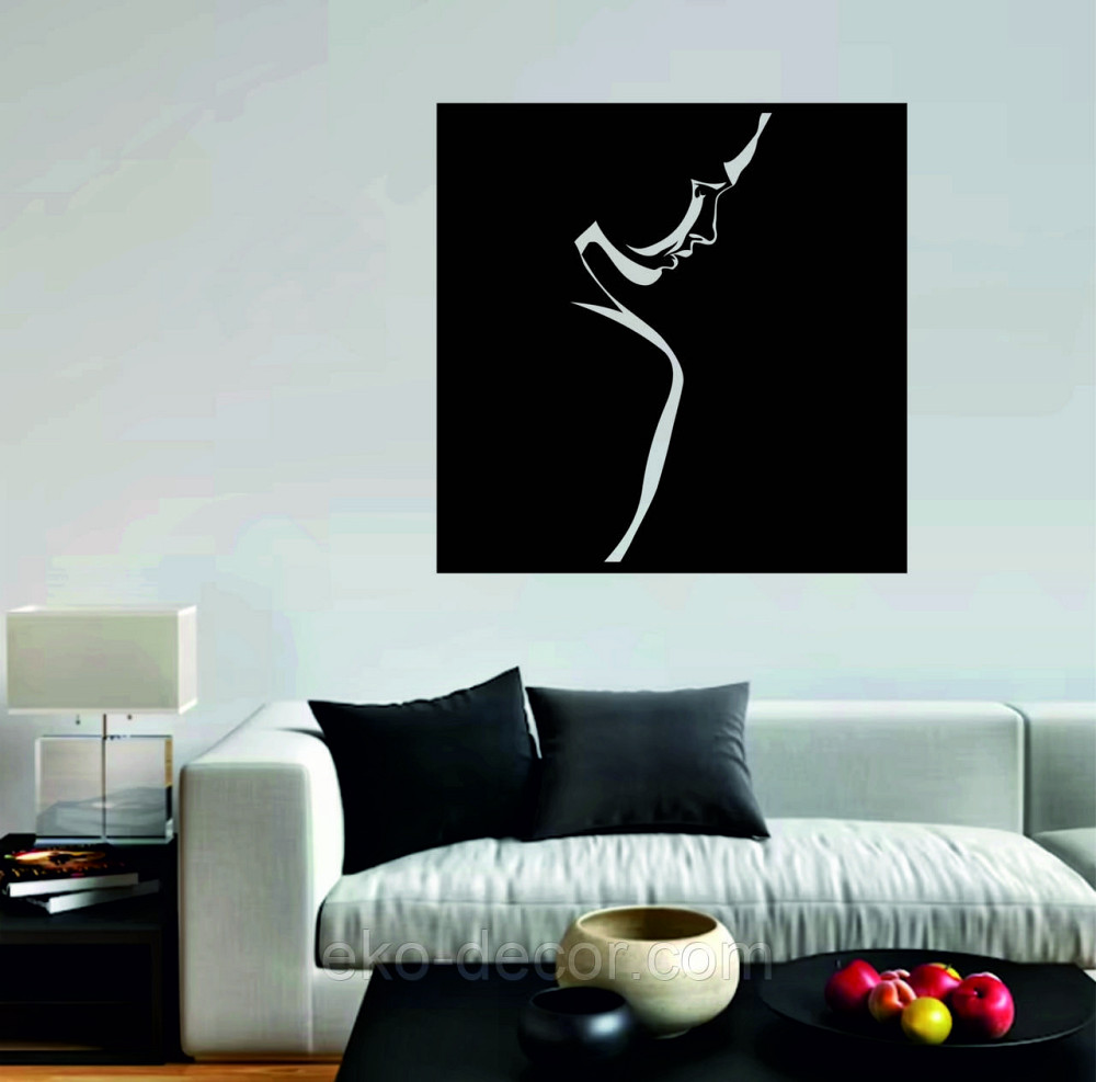 Декоративне настінне Панно «Сілует жінки», Декор на стіну 70*70 см, Чорний Київ - фото 7