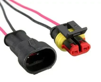 Разъём авто герметичный на 2 контакта Superseal 1.5, с кабелем, комплект (штекер и гнездо) Полтава - изображение 1