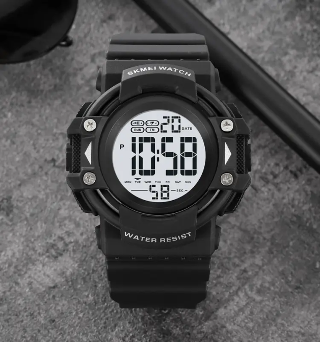 Часы мужские спортивные наручные Skmei 2195 (Черный с белым циферблатом) Винница - изображение 6