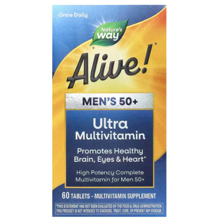 Вітаміни для чоловіків 50+ (Alive! Men&apos;s 50+ multi-vitamin) 60 таблеток Київ