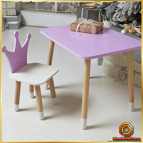 Універсальний яскравий дитячий столик з ящиком, комплект яскравих меблів столик і стільчик для навчання та малювання Київ - фото 1