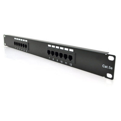 Патч-панель 19" 12хRJ-45 UTP 1U cat.5e Pipo (PP125191U) Винница - изображение 1