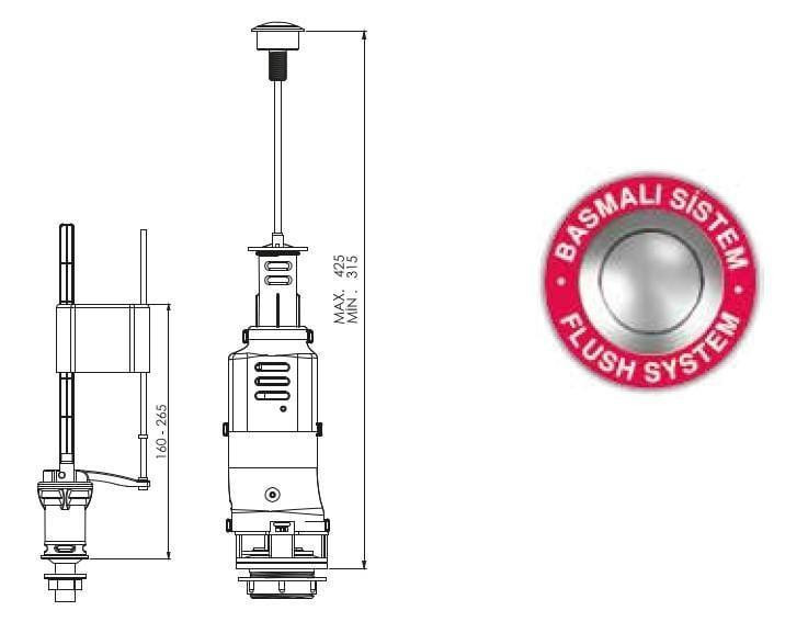 Арматура для бачка з клапаном нижньої подачі латунь NKP 0110 Харків - фото 3