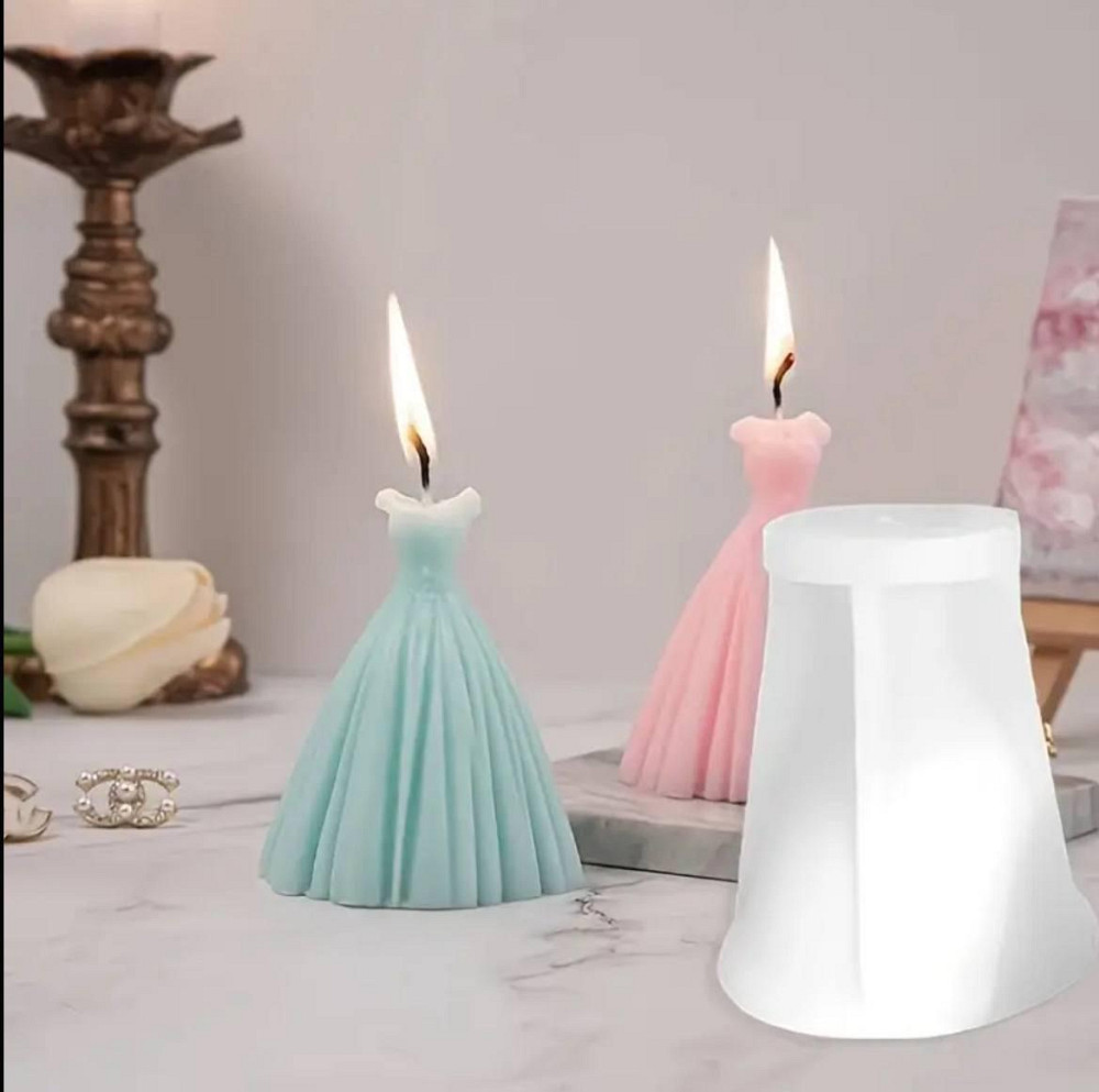 Силіконова форма 3D «Сукня» для свічок та мила Київ - фото 3