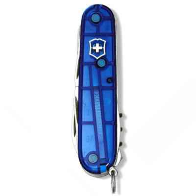 Нож Victorinox Huntsman Ukraine 91 мм Синьо-прозорий/Жовтий (1.3713.T2.8) Винница