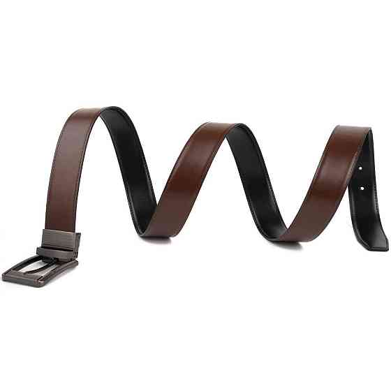 Ремінь чоловічий з затемненій пряжкою механіка Vintage 20225 Коричневий Київ