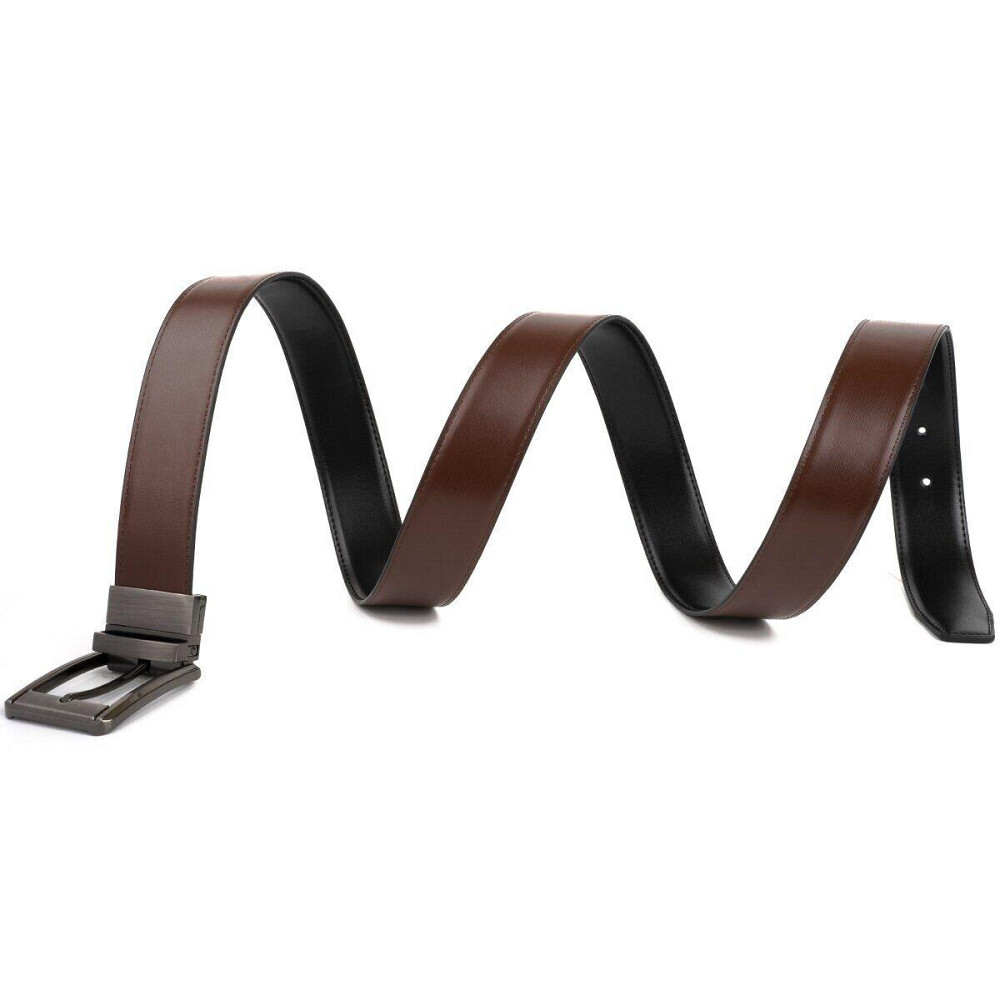 Ремінь чоловічий з затемненій пряжкою механіка Vintage 20225 Коричневий Київ - фото 6