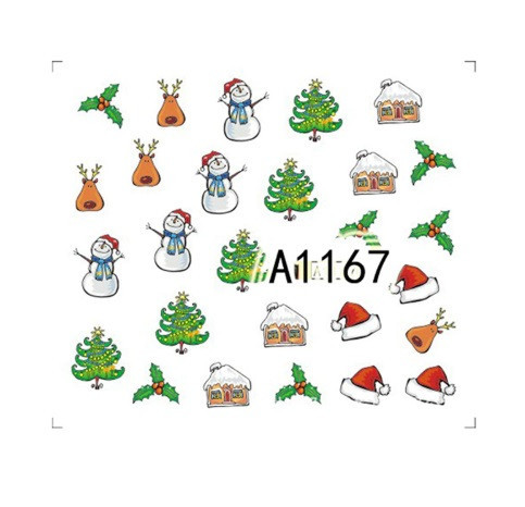 Наклейки на ногти новый год - размер стикера 6*5см, инструкция по применению есть в описании товара Киев - изображение 2