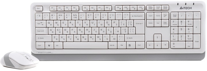Комплект (клавіатура, миша) бездротовий A4Tech Fstyler FG1010 White USB Білий Харьков - изображение 2