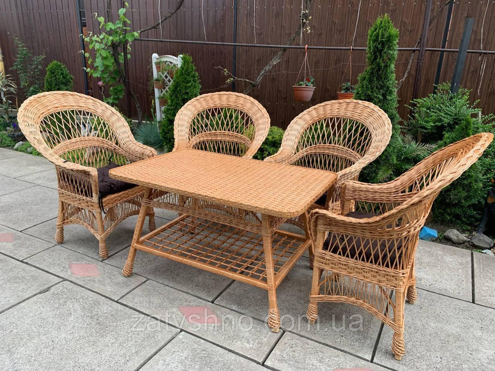 Комплект мебели из лозы в гостинную | комплект плетеной мебели | кресла диван и стол плетеный из лоз Киев - изображение 4