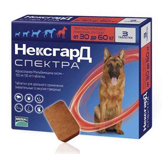 NexGard Spectra XL (Нексгард Спектра XL) таблетки від кліщів, бліх і гельмінтів для собак вагою від 30 до 60 кг Запоріжжя