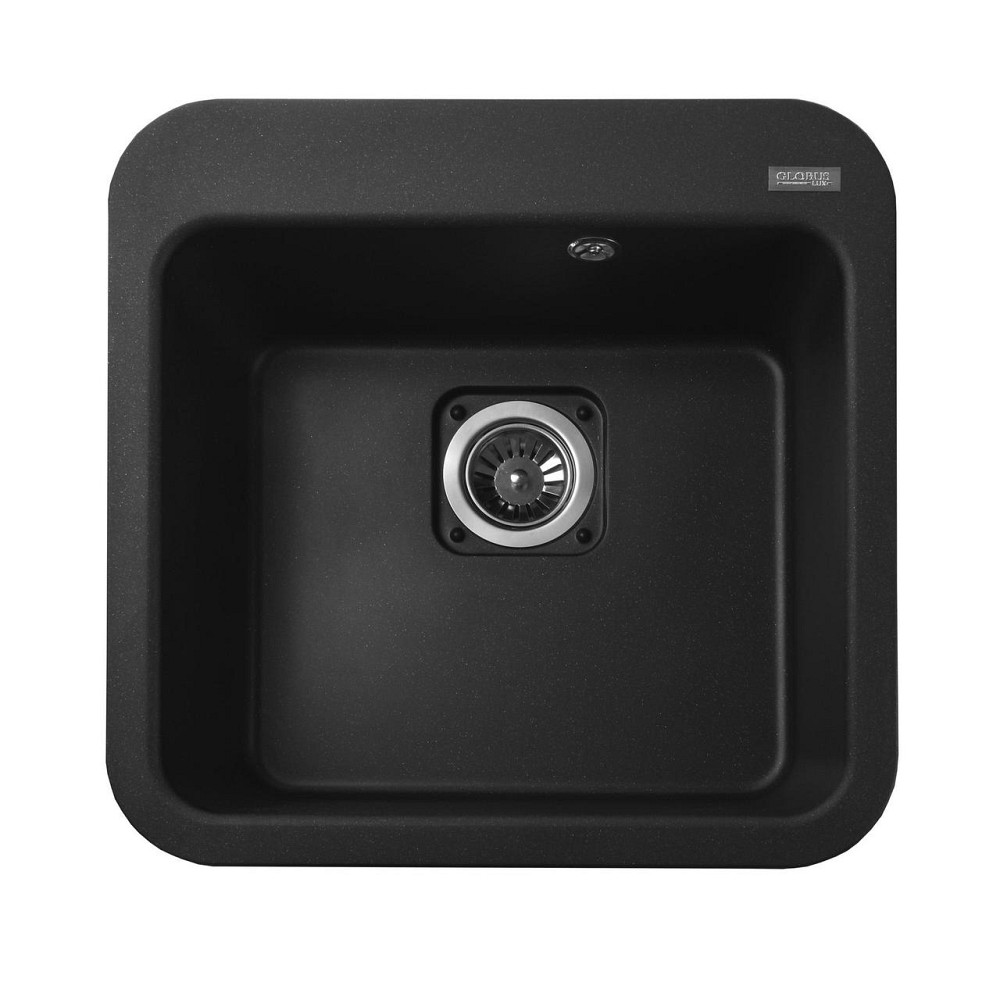 Гранітна мийка Globus Lux BARBORA чорний металік 510х510мм-А0001 (000007953) Київ - фото 2