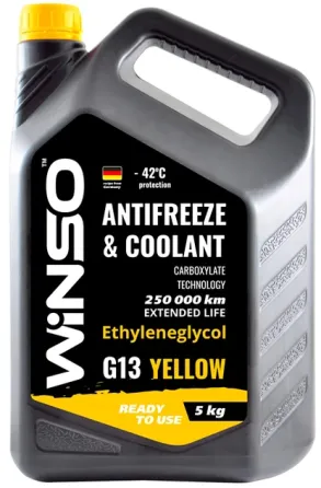 Антифриз WINSO YELLOW G13 (жовтий) 5 кг — готовий до використання Ковель