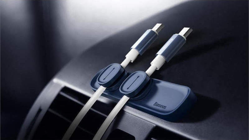 Магнітний органайзер тримач для проводів Baseus Peas Cable Clip ACWDJ-03 (Синій) Николаев - изображение 7