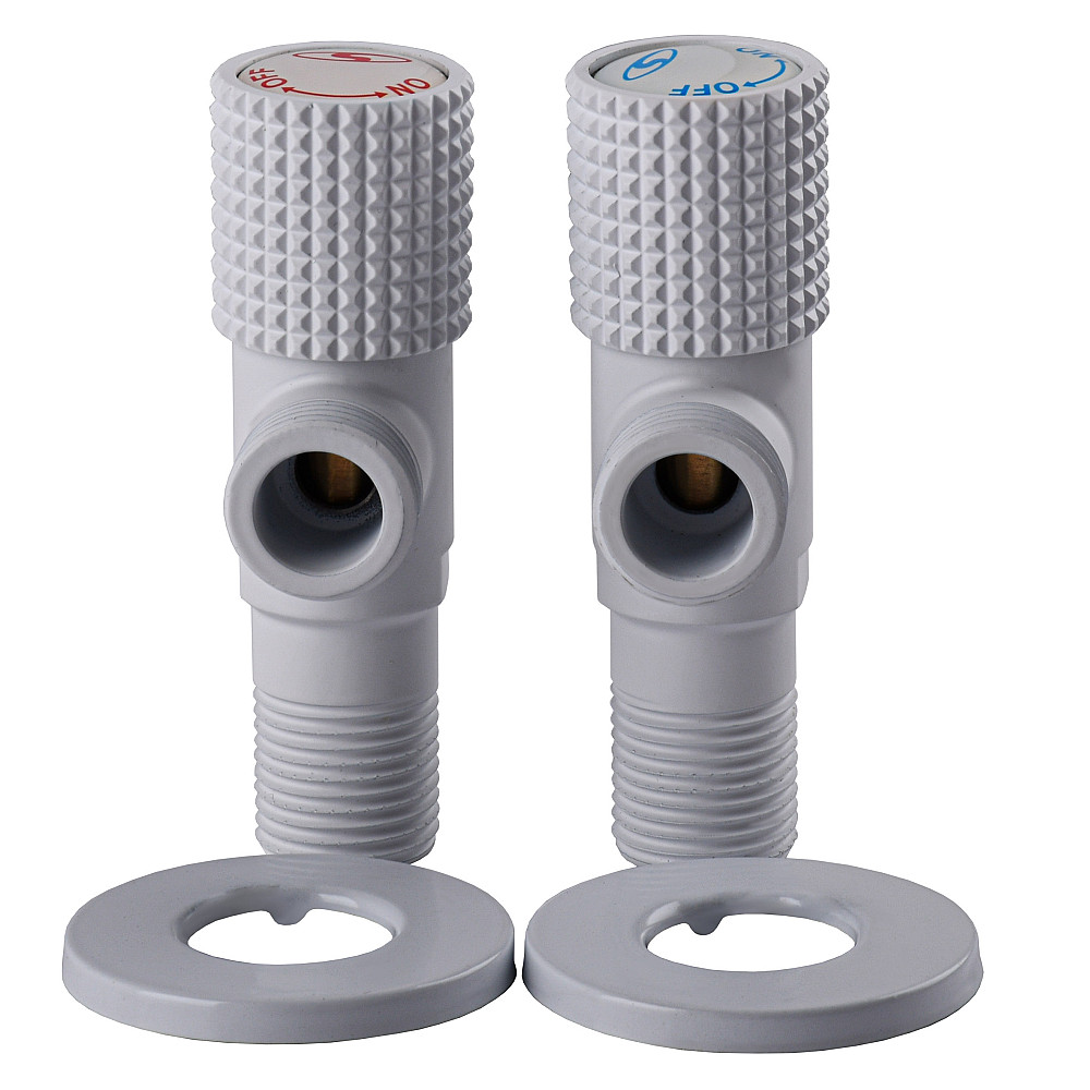 !!Набір кранів кутових кераміка SOLOMON EXCLUSIVE 1/2″X1/2″ 9889 WW  (White/White) (комплект2шт.) Тернопіль - фото 7