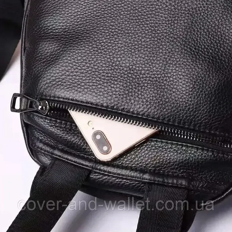 Класичний шкіряний жіночий рюкзак у чорному кольорі середнього розміру Puos Київ - фото 7
