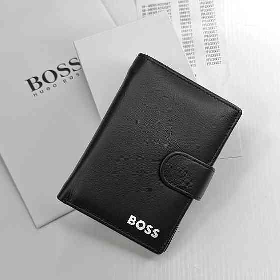 Мужской брендовый кошелек на застежке Boss (7702) Киев