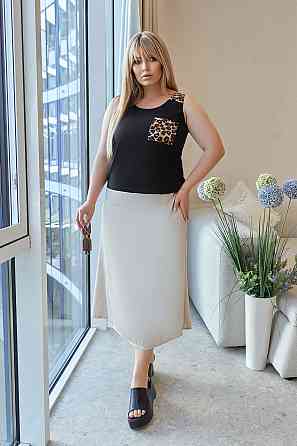 Жіноча майка з принтом Jessa 50-52, Черный Киев