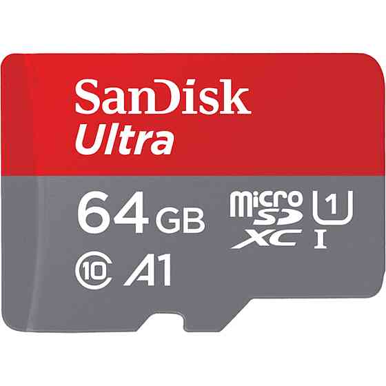 microSDXC (UHS-1) SanDisk Ultra 64Gb class 10 A1 (100Mb/s, 667x) (adapter SD) Киев