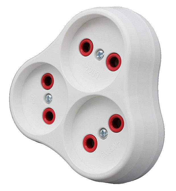 Тройник электрический Neomax белый 16A  Б/З / NX1015 Днепр - изображение 1