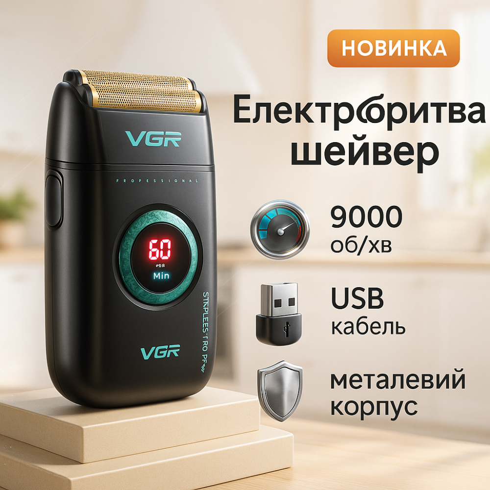 Аккумуляторная бритва для мужчин, Электробритвы для мужчин SHAVER, Портативная профессиональная бритва BD-99 Львов - изображение 15