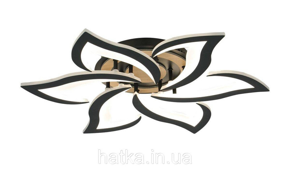 Люстра стельова світлодіодна VALESO 3310/6 чорний + дерево Київ - фото 2