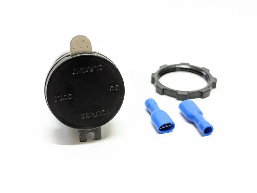 Гніздо прикурювача P11G USB QC 3,0 вольтметр/амперметр врізне з кришкою та зеленою підсвіткою 12/24V Харків - фото 3