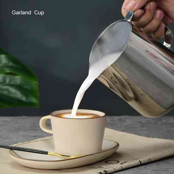 Молочник для вспенивания молока питчер из нержавеющей стали, 1000 мл, вспениватель для эспрессо-капучино,латте Каменец-Подольский