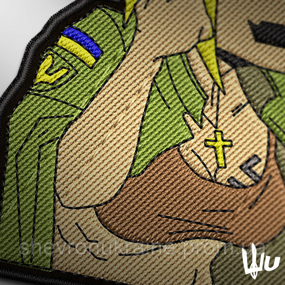 Шеврон под заказ АНИМЕ ДЕВУШКА ВСУ (Срок изготовки 3-5 дней. На липучке) Размер 9x8.5см Киев - изображение 2