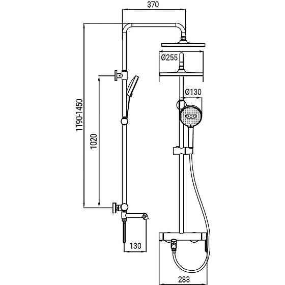 Душова колонна зі змішувачем Koer KB-56029-01 3 функції, колір хром (KR5481) ( 29688 ) Харьков