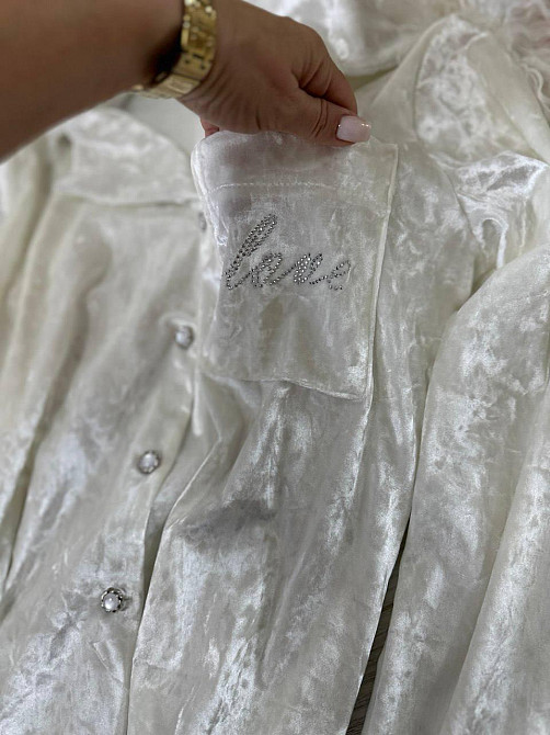 Жіноча домашня повсякденна піжама з мармурового велюру Молочний, 46/48 Одеса - фото 3