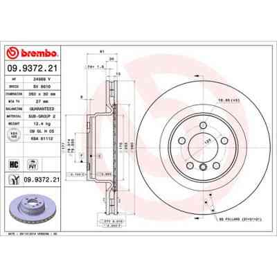 Гальмівний диск Brembo 09.9372.21 Вінниця