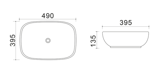 Раковина накладна Mixxus Premium DIVERSE-0115 GRAY 490x395x135mm   ( MP6650 ) 34629 Харків