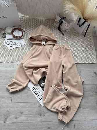 Жіночий стильний теплий костюм Двосторонній Фліс Бежевий, 46/48 Одеса