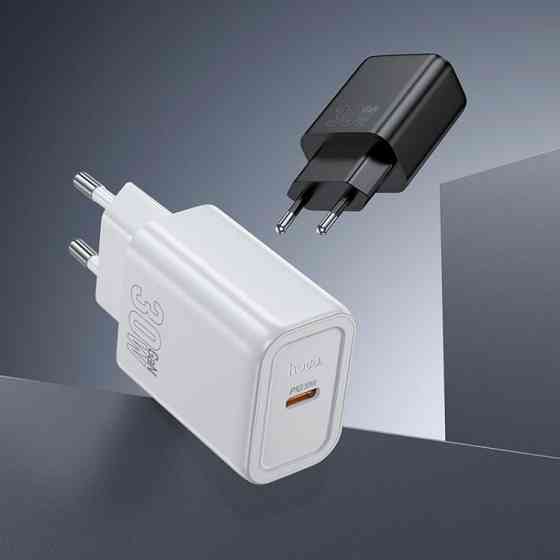 Мережевий зарядний пристрій HOCO N62 Gentle single port PD30W charger (EU) Black Одеса