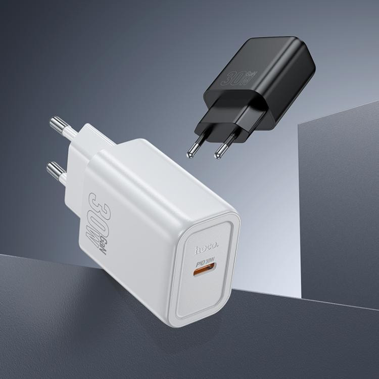 Мережевий зарядний пристрій HOCO N62 Gentle single port PD30W charger (EU) Black Одеса - фото 4