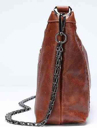 Сумка женская кожаная на одно отделение Vintage 20052 Коричневая Киев