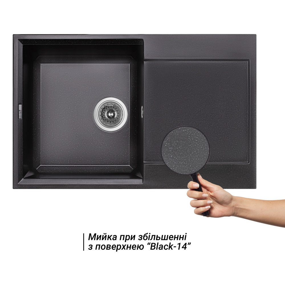 Кухонна мийка Lidz 790x495/230 BLM-14 (LIDZBLM14790495230) Київ - фото 3