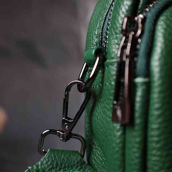 Модна жіноча сумка крос-боді з натуральної шкіри Зелена (Vintage) Київ