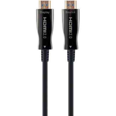 Кабель мультимедийный HDMI M to HDMI M 10.0m V2.0 AOC 4K60Hz gold Cablexpert (CCBP-HDMI-AOC-10M-02) Винница
