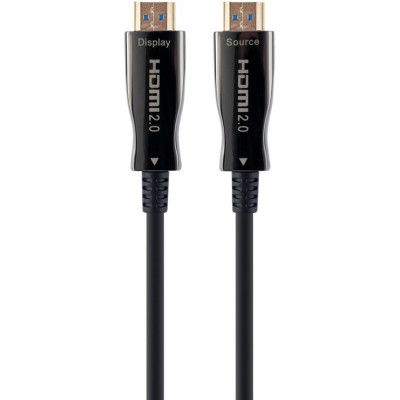 Кабель мультимедійний HDMI M to HDMI M 10.0m V2.0 AOC 4K60Hz gold Cablexpert (CCBP-HDMI-AOC-10M-02) Вінниця - фото 1