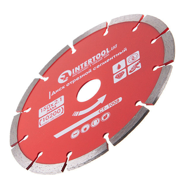 Диск відрізний сегментний алмазний, 150 мм, 22-24%, 10200 об/хв INTERTOOL CT-1008 Київ - фото 3