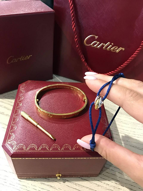 Cartier браслет LOVE з викруткою, лимонне золото. Подарунок — шовкова нитка (відтінок за готівкою) Одеса - фото 3