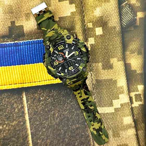 Patriot 002CMGRUASI Тризуб срібло Зелений камуфляж + Коробка. SBR Київ