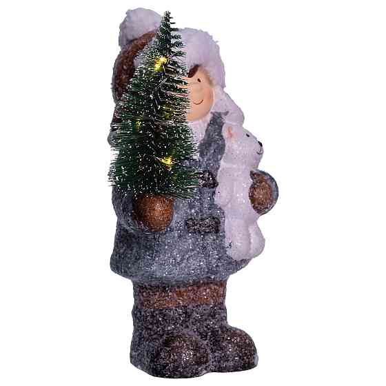 Yiwu Новорічна фігурка з підсвічуванням Дівчинка з ялинкою з порцеляни 10×9×18 (см) CR-5-16 Коломия