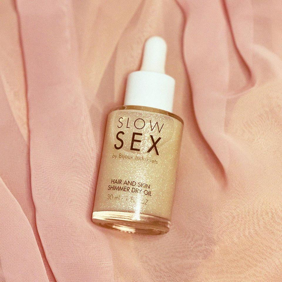 Сухое масло для тела и волос Slow Sex by Bijoux Indiscrets с мерцающими частичками Sex Aura Киев - изображение 9
